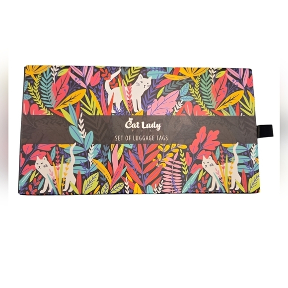 CAT LADY BOX SET OF 2 LUGGAGE TAGS. - Picture 1 of 6